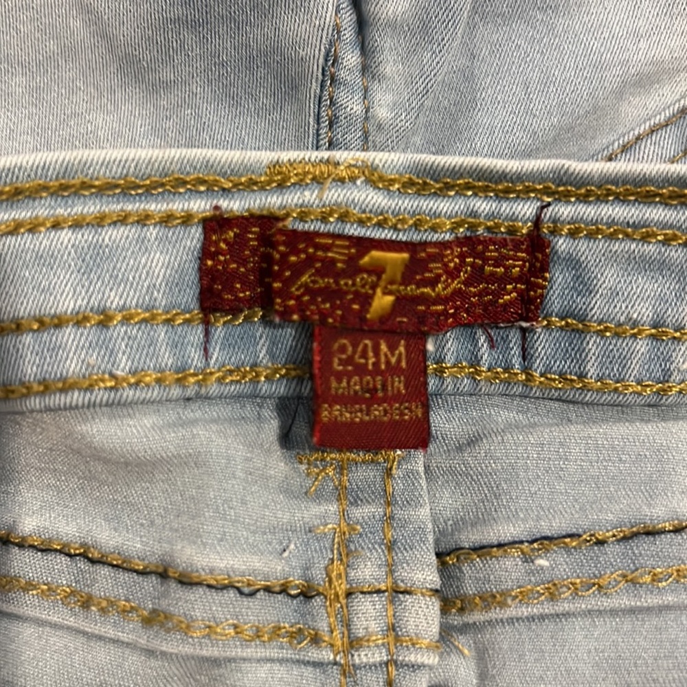 7 For All Mankind Jeans Light Blue Wash Size 24 months - Picture 4 of 5